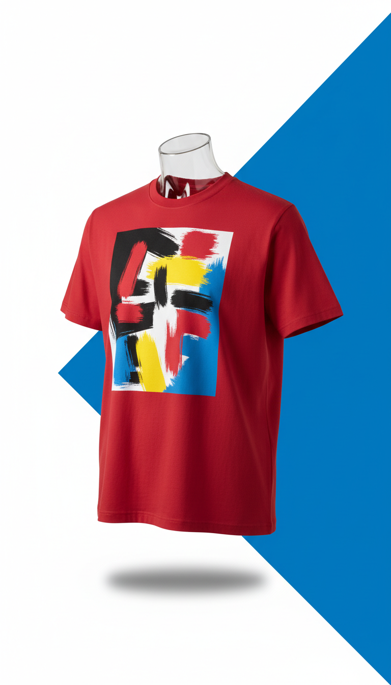 Classic Cotton Tee With Monochrome Print